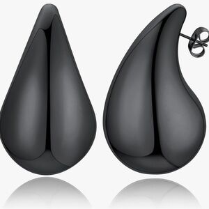 Xlarge Black teardrop earrings